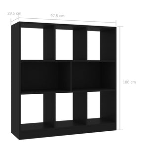 Libreria Nera 97,5x29,5x100 cm in Legno Multistrato 800172