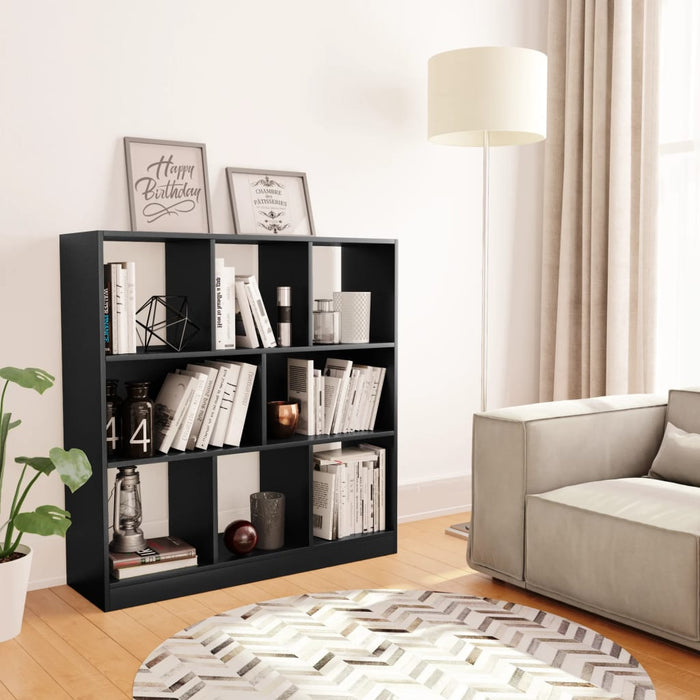 Libreria Nera 97,5x29,5x100 cm in Legno Multistrato 800172