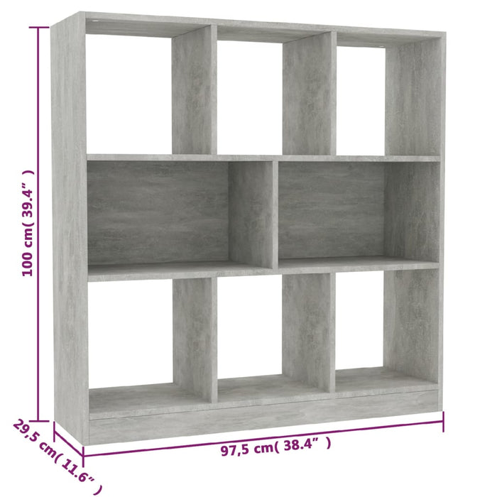 Libreria Grigio Cemento 97,5x29,5x100 cm in Truciolato   cod mxl 21123