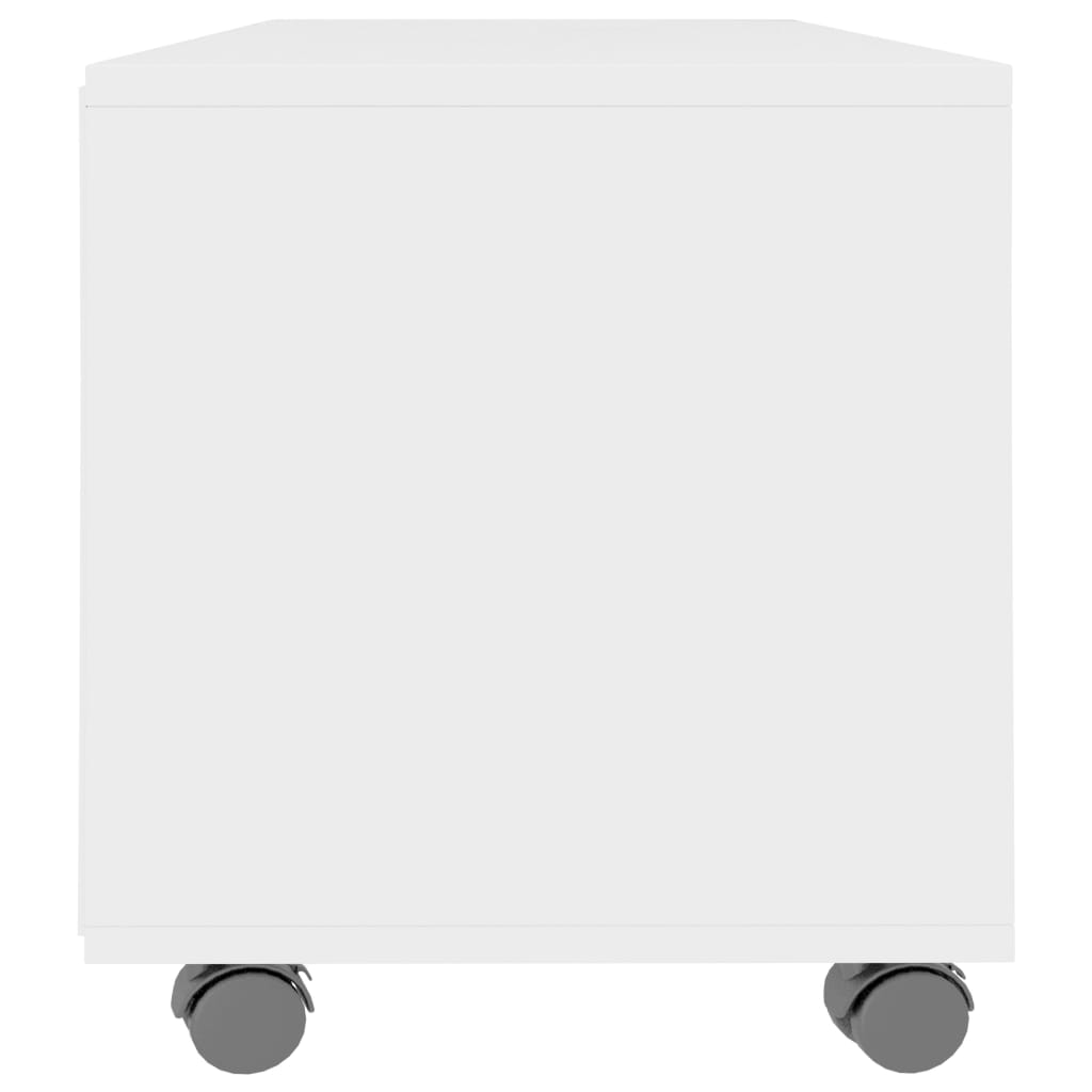 Mobile TV con Ruote Bianco 90x35x35 cm in Legno Multistrato cod mxl 9558