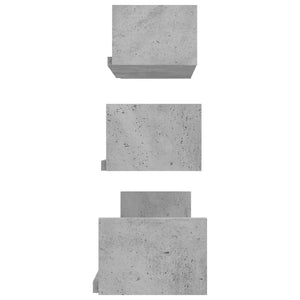 Mensole a Muro 3 pz Grigio Cemento in Truciolato   cod mxl 54417