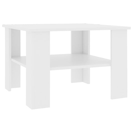 Tavolino da Salotto Bianco 60x60x42 cm in Legno Multistrato cod mxl 12196