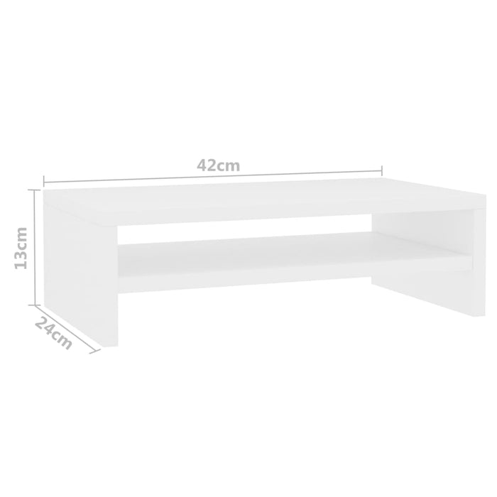 Supporto per Monitor Bianco 42x24x13 cm Legno Multistrato