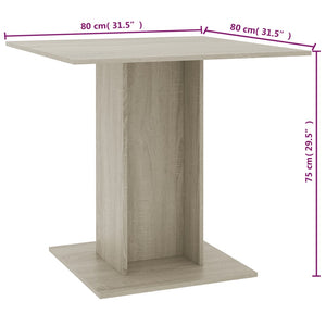 Tavolo da Pranzo Rovere Sonoma 80x80x75 cm in Truciolato