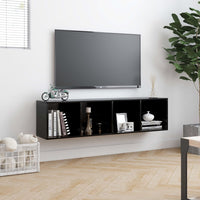 Libreria/Mobile TV Nero 143x30x36 cm 800262