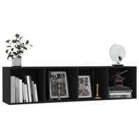 Libreria/Mobile TV Nero 143x30x36 cm 800262