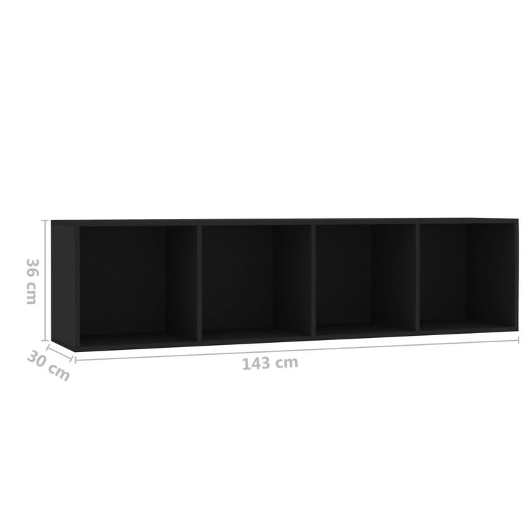 Libreria/Mobile TV Nero 143x30x36 cm cod mxl 42777