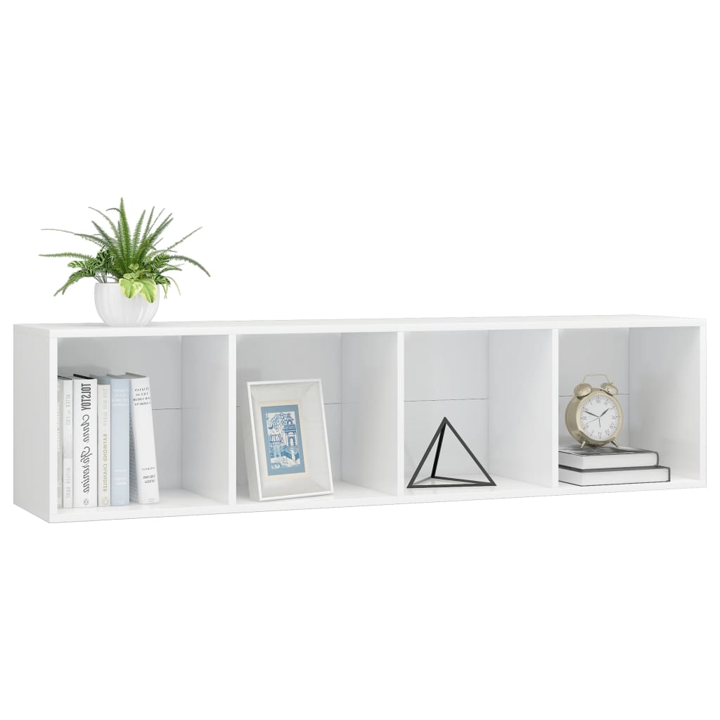 Libreria/Mobile TV Bianco Lucido 143x30x36 cm cod mxl 53647