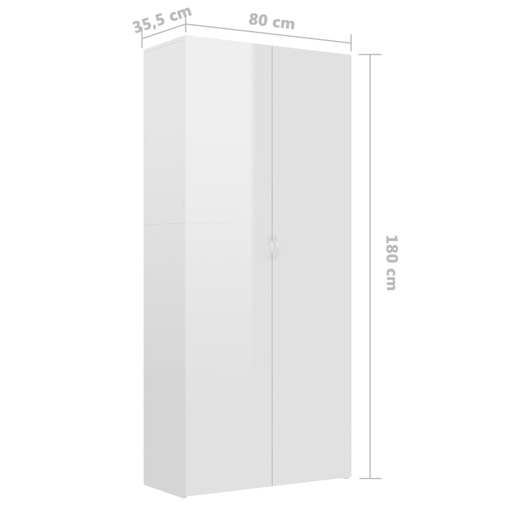 Scarpiera Bianca Lucida 80x35,5x180 cm in Truciolato cod mxl 52247