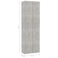 Armadio per Ufficio Grigio Calcestruzzo 60x32x190 cm Truciolato 800301