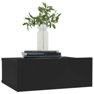 Comodino Pensile Nero 40x30x15 cm in Truciolato cod mxl 47170