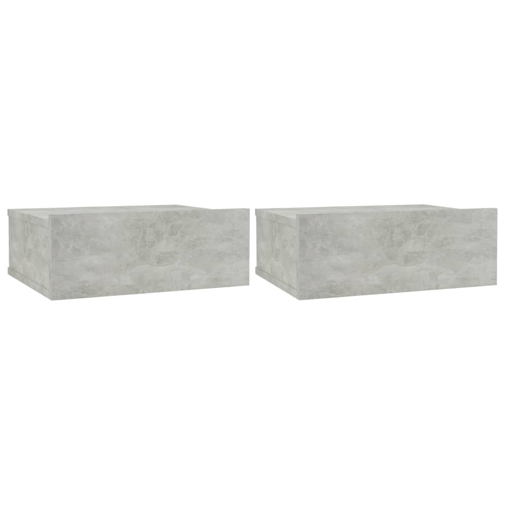 Comodini Pensili 2 pz Grigio Cemento 40x30x15 cm in Truciolato cod mxl 31250