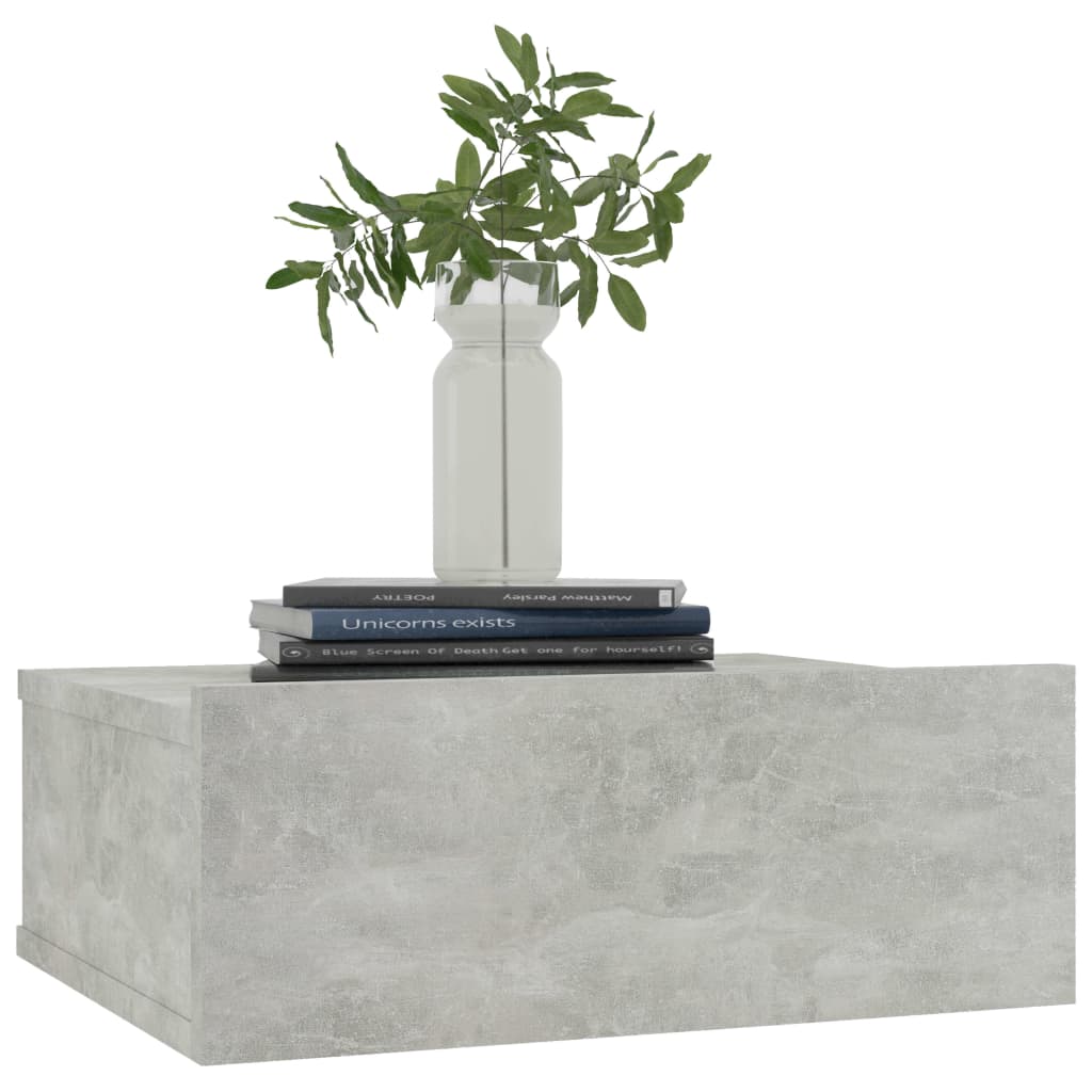 Comodini Pensili 2 pz Grigio Cemento 40x30x15 cm in Truciolato cod mxl 31250