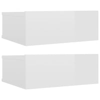 Comodini Pensili 2 pz Bianco Lucido 40x30x15 cm Truciolato 800319