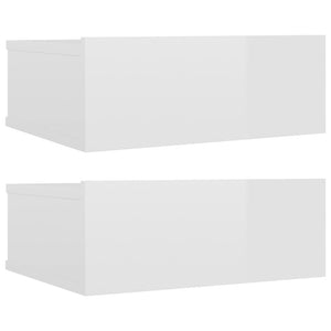 Comodini Pensili 2 pz Bianco Lucido 40x30x15 cm Truciolato 800319