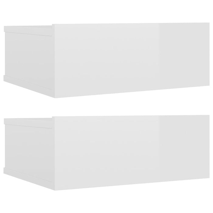 Comodini Pensili 2 pz Bianco Lucido 40x30x15 cm Truciolato 800319