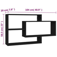 Mensole a Muro Nere 104x20x58,5 cm in Truciolato cod mxl 33624