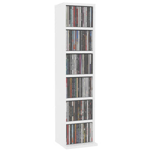 Mobile Porta CD Bianco 21x20x88 cm in Legno Multistratocod mxl 127067