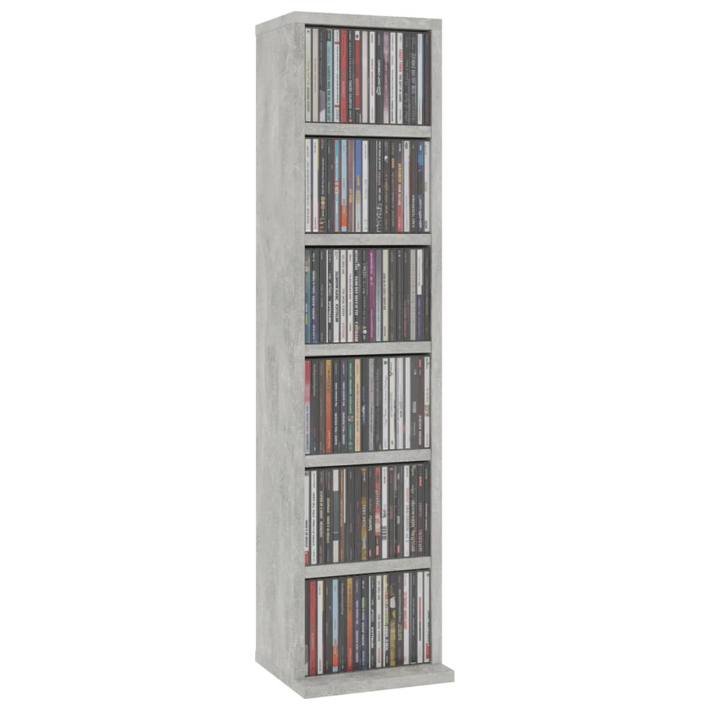 Mobile Porta CD Grigio Cemento 21x20x88 cm in Legno Multistratocod mxl 79120