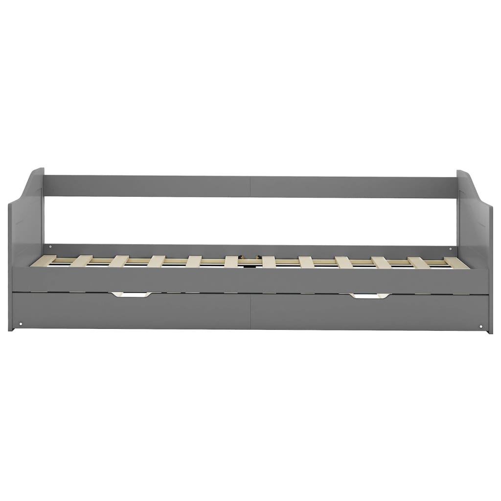 Divano Letto a Scomparsa Grigio in Legno di Pino 90x200 cm cod mxl 63587