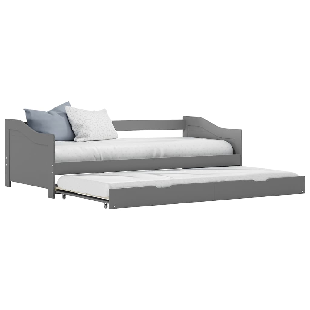 Divano Letto a Scomparsa Grigio in Legno di Pino 90x200 cm cod mxl 63587