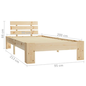 Giroletto senza Materasso 90x200 cm in Legno Massello di Pino 283160