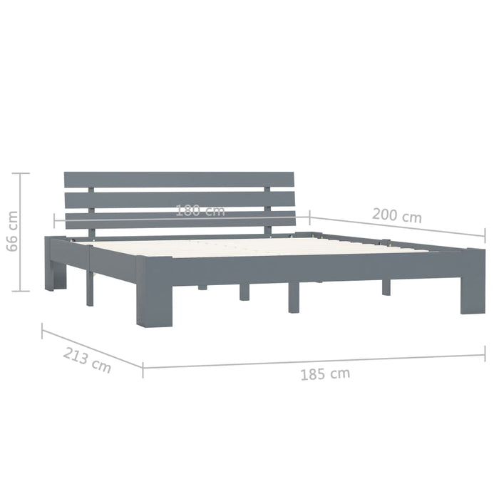 Giroletto Grigio in Legno Massello di Pino 180x200 cm cod mxl 59319