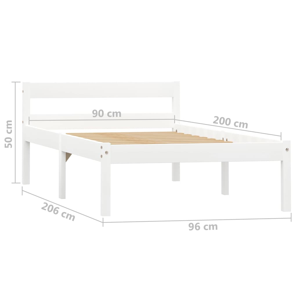 Giroletto Bianco in Legno Massello di Pino 90x200 cm cod mxl 57746