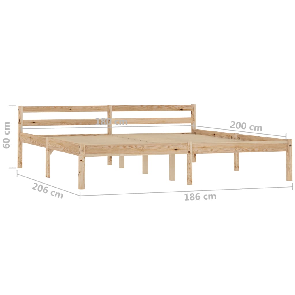 Giroletto in Legno Massello di Pino 180x200 cm 283195