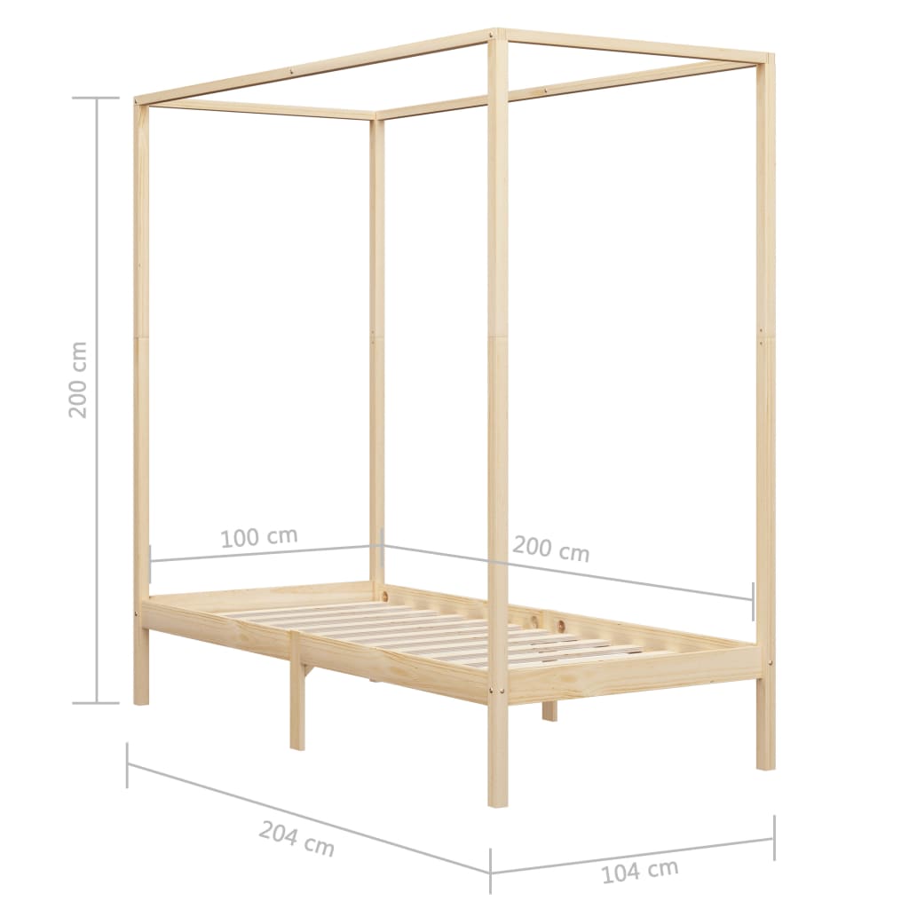 Giroletto a Baldacchino in Legno Massello di Pino 100x200 cm cod mxl 54841