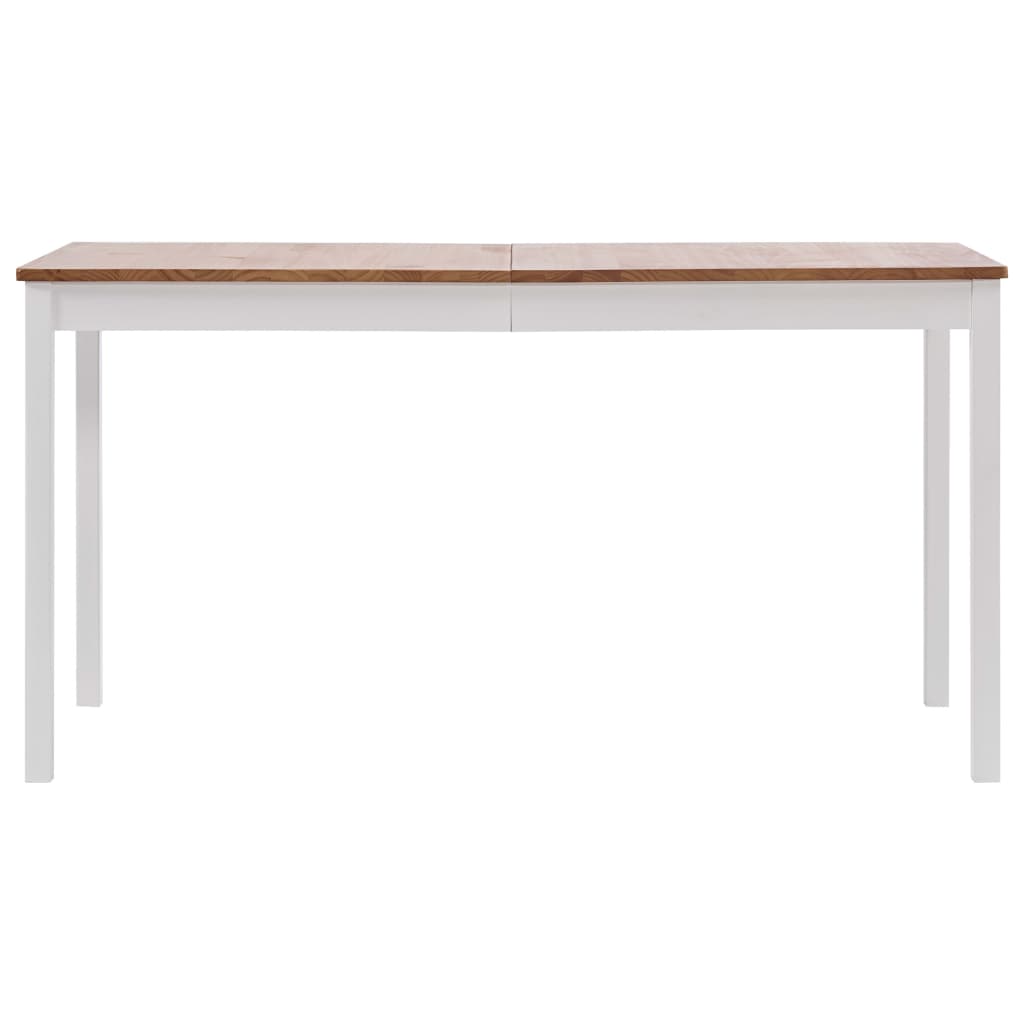 Tavolo da Pranzo Bianco e Marrone 140x70x73 cm in Legno di Pino 283402