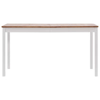 Tavolo da Pranzo Bianco e Marrone 140x70x73 cm in Legno di Pino 283402