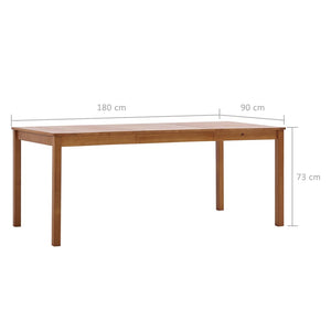 Tavolo da Pranzo Marrone Miele 180x90x73 cm in Legno di Pino cod mxl 7616