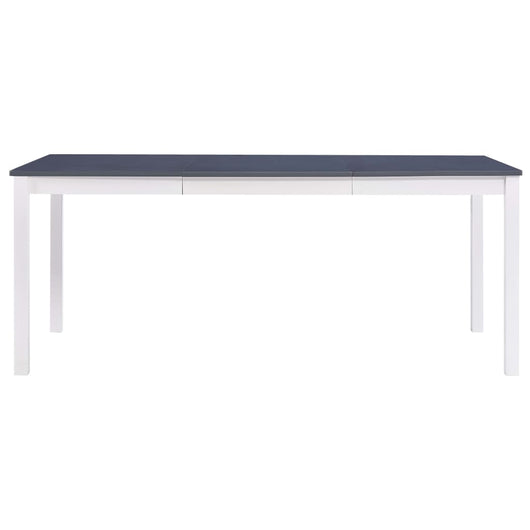 Tavolo da Pranzo Bianco e Grigio 180x90x73 cm in Legno di Pino