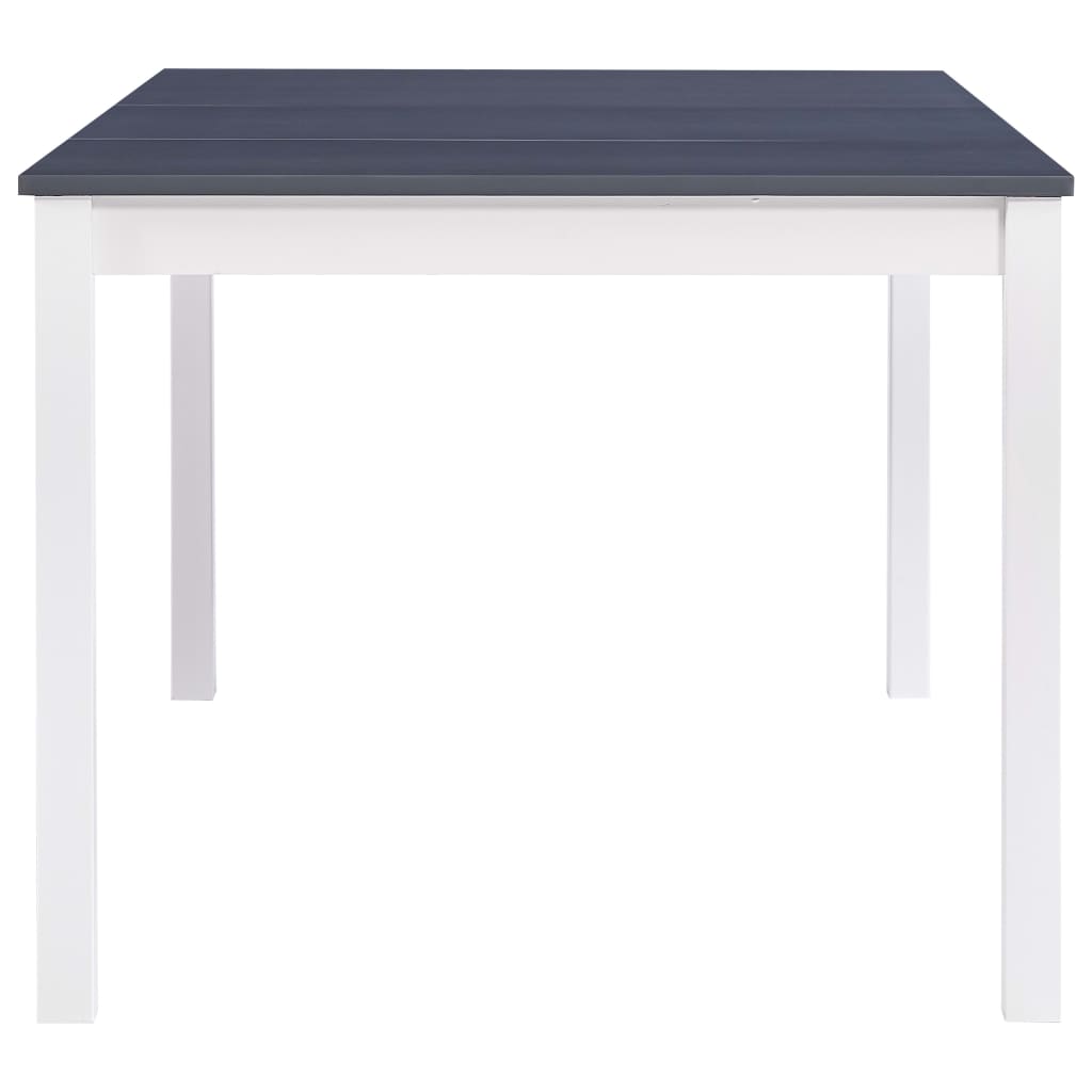 Tavolo da Pranzo Bianco e Grigio 180x90x73 cm in Legno di Pino