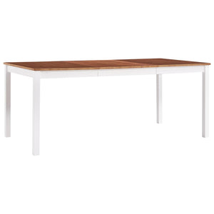 Tavolo da Pranzo Bianco e Marrone 180x90x73 cm in Legno di Pino cod mxl 5986