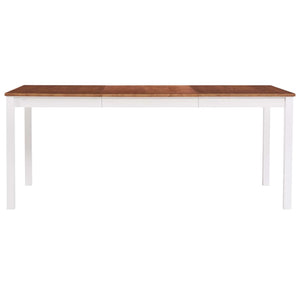 Tavolo da Pranzo Bianco e Marrone 180x90x73 cm in Legno di Pino cod mxl 5986