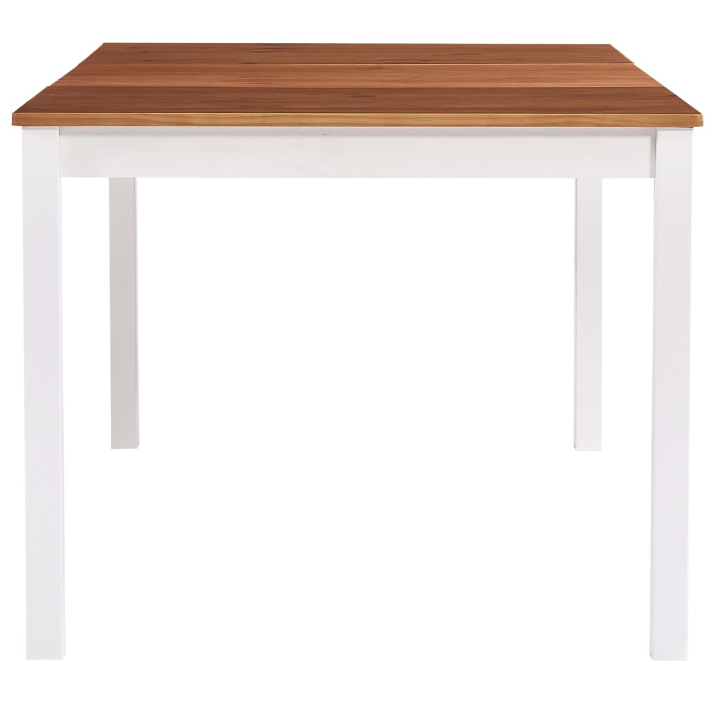 Tavolo da Pranzo Bianco e Marrone 180x90x73 cm in Legno di Pino cod mxl 5986