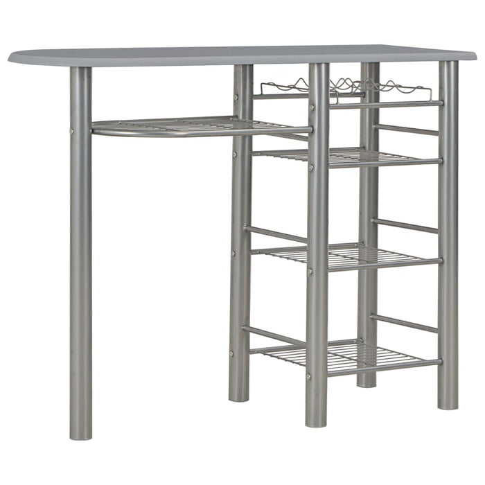 Set da Bar 3 pz con Mensole in Legno e Acciaio Grigio cod mxl 10396