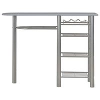 Set da Bar 3 pz con Mensole in Legno e Acciaio Grigio cod mxl 10396