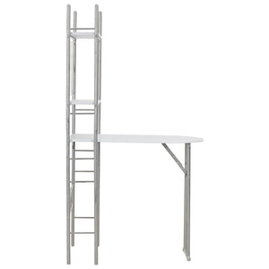 Set Tavolo Sedie Pieghevoli con Scaffale 3pz MDF Acciaio Bianco cod mxl 9406