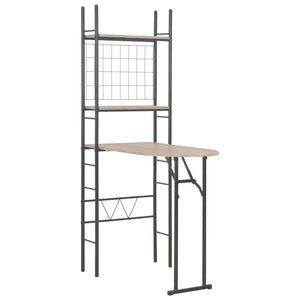 Set Tavolo e Sedie Pieghevoli con Scaffale 3 pz MDF e Acciaio cod mxl 9352