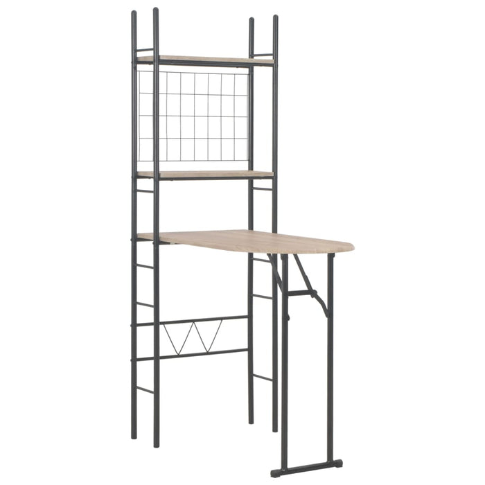 Set Tavolo e Sedie Pieghevoli con Scaffale 3 pz MDF e Acciaio cod mxl 9352