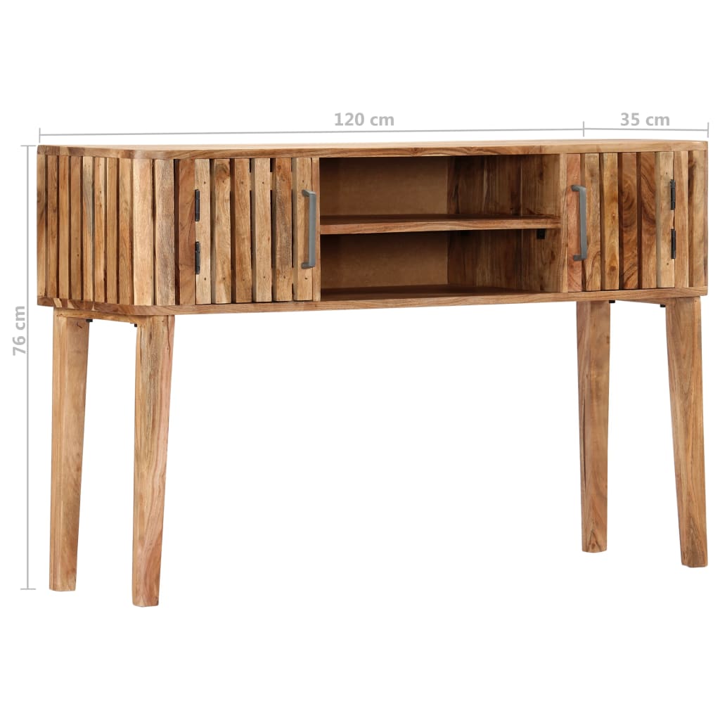 Tavolo Consolle 120x35x76 cm Legno Massello di Acacia