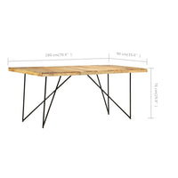 Tavolo da Pranzo 180x90x76 cm in Legno Massello di Mango  cod mxl 27954