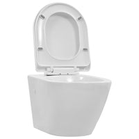 WC Sospeso con Design Senza Bordi in Ceramica Bianca 145237