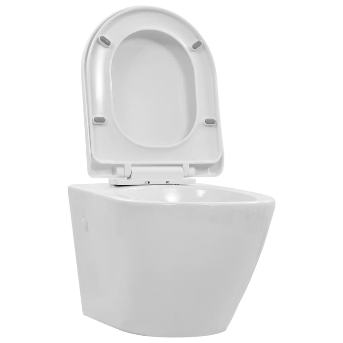 WC Sospeso con Design Senza Bordi in Ceramica Bianca 145237