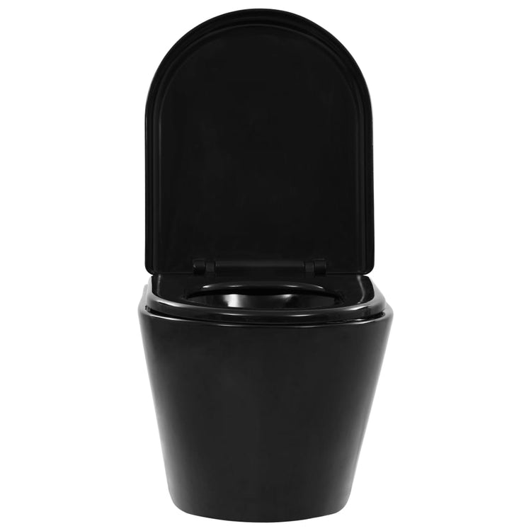 WC Sospeso con Design Senza Bordi in Ceramica Nero 145238