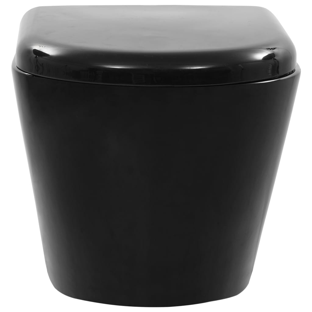 WC Sospeso con Design Senza Bordi in Ceramica Nero 145238