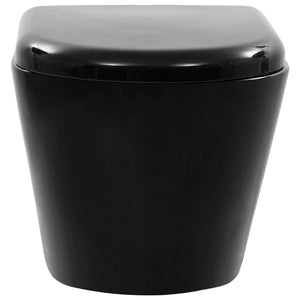 WC Sospeso con Design Senza Bordi in Ceramica Nero 145238